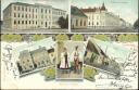 Postkarte - Gruss aus Lundenburg - Sparkasse - Zeile - Kaiserin-Elisabeth-Obergymnasium - Raffinerie-Strasse