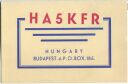 QSL - QTH - Funkkarte - HA5KFR - Ungarn - Magyarorszag