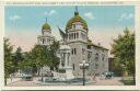 Postkarte - Maryland - Baltimore MD - Francis Scott Key Monument and Eutaw Place Temple - former Oheb Shalom - Synagoge