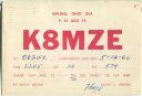 QSL - QTH - Funkkarte - K8MZE - USA - Ohio - Kipling