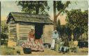 Postcard - At the old Cabin Door