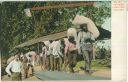 Postcard - African-Americans - carrying freight