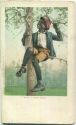 Postcard - African-Americans - a treed boy